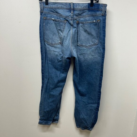 Abercrombie & Fitch The Mom High Rise Distressed Jeans Size 30 two tone - Picture 3 of 7